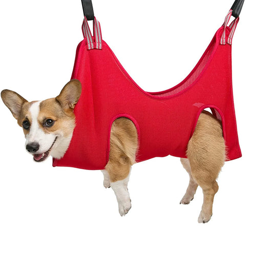 Pet Supplies Pet Grooming for Dog Grooming Harness for Nail Trimming Pet Grooming Sling Helper Holder Pets Polyester Red