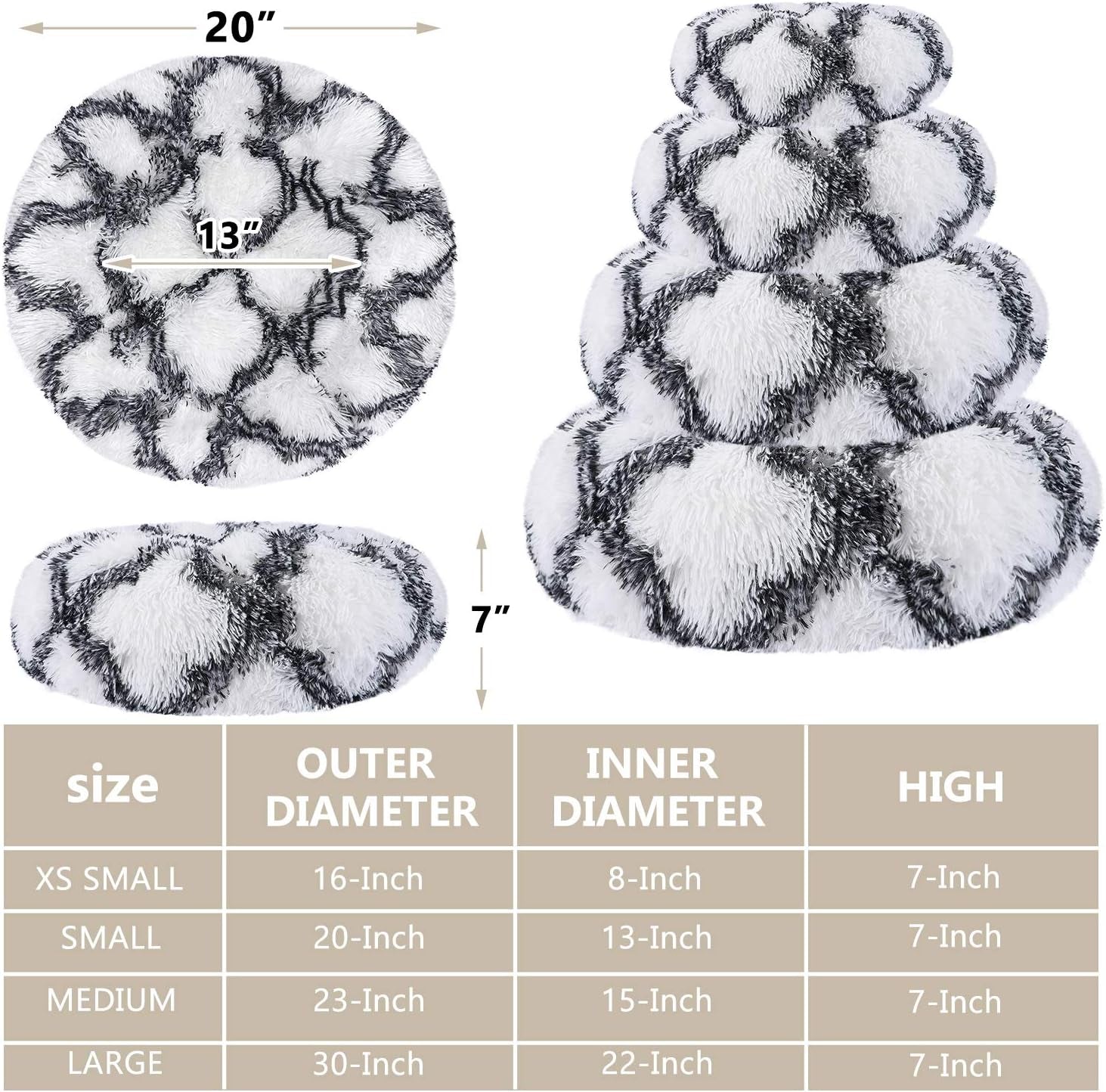 INVENHO Medium Dog Bed for Large Medium Small Dogs, Rectangle Washable Dog Bed, Orthopedic Dog Bed, Soft Calming Sleeping Puppy Bed Durable Pet Cuddler with Anti-Slip Bottom