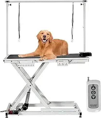 Dog Grooming Table,50''Electric Lift Heavy Duty Cat Grooming Table with anti Slip Tabletop, Adjustable Pet Grooming Table with A