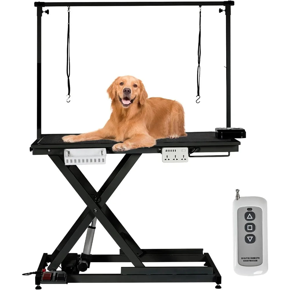 Dog Grooming Table,50''Electric Lift Heavy Duty Cat Grooming Table with anti Slip Tabletop, Adjustable Pet Grooming Table with A