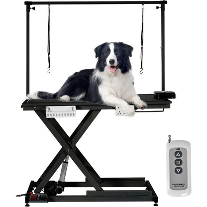 Dog Grooming Table, 50'' Electric Lift Heavy Duty Cat Grooming Table with Aluminium Overhead Arm, Adjustable Pet Grooming Table