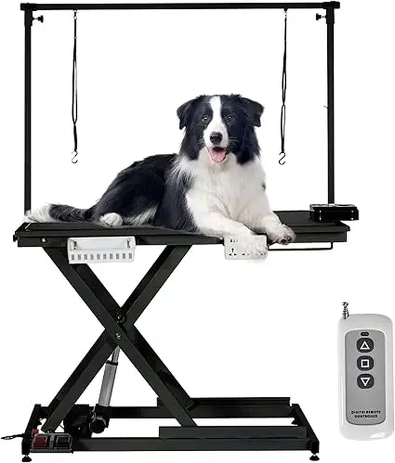Dog Grooming Table, 50'' Electric Lift Heavy Duty Cat Grooming Table with Aluminium Overhead Arm, Adjustable Pet Grooming Table