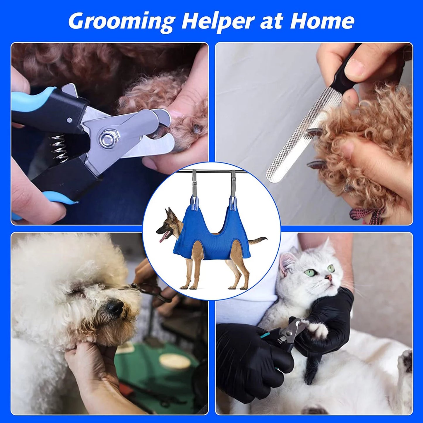 Pet Supplies Pet Grooming for Dog Grooming Harness for Nail Trimming Pet Grooming Sling Helper Holder Pets Polyester Red