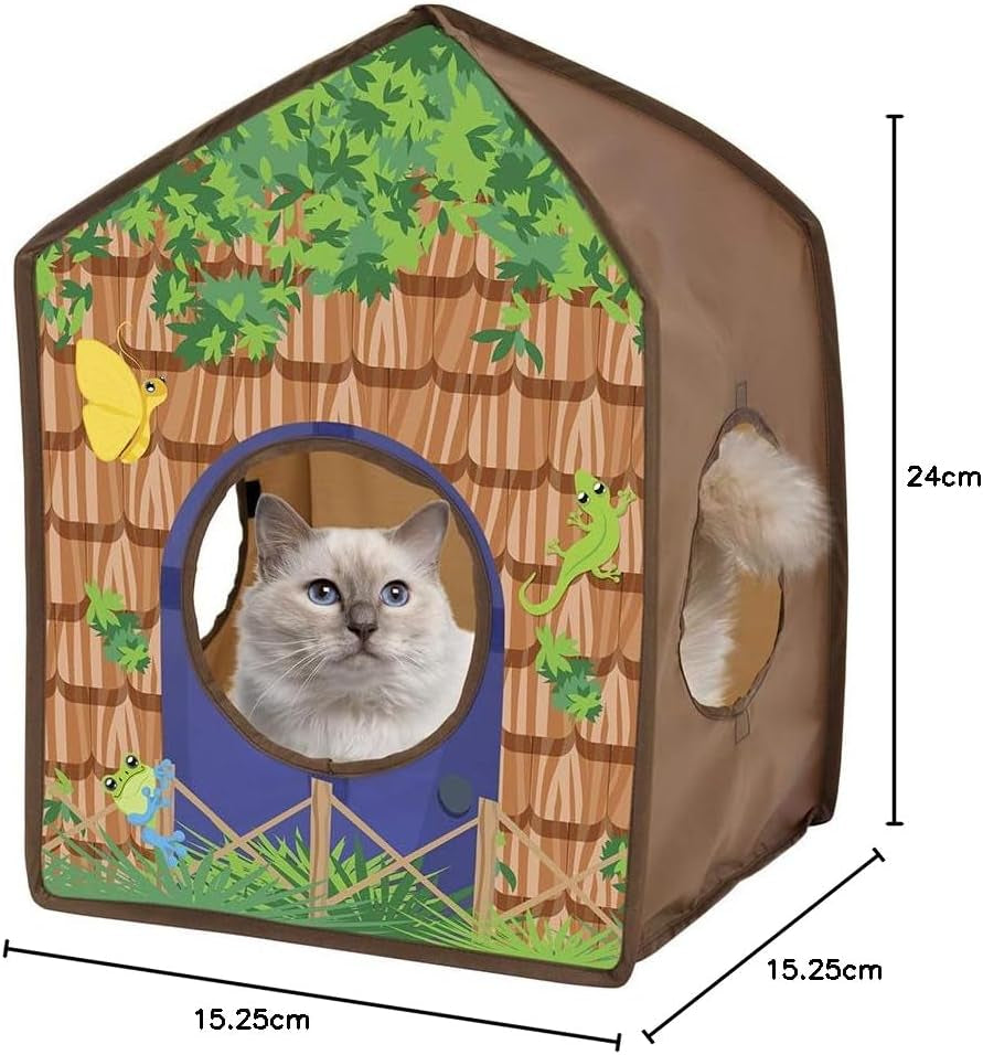 Kitty City Safari Jungle Collapsible Cat Toy Collection, House