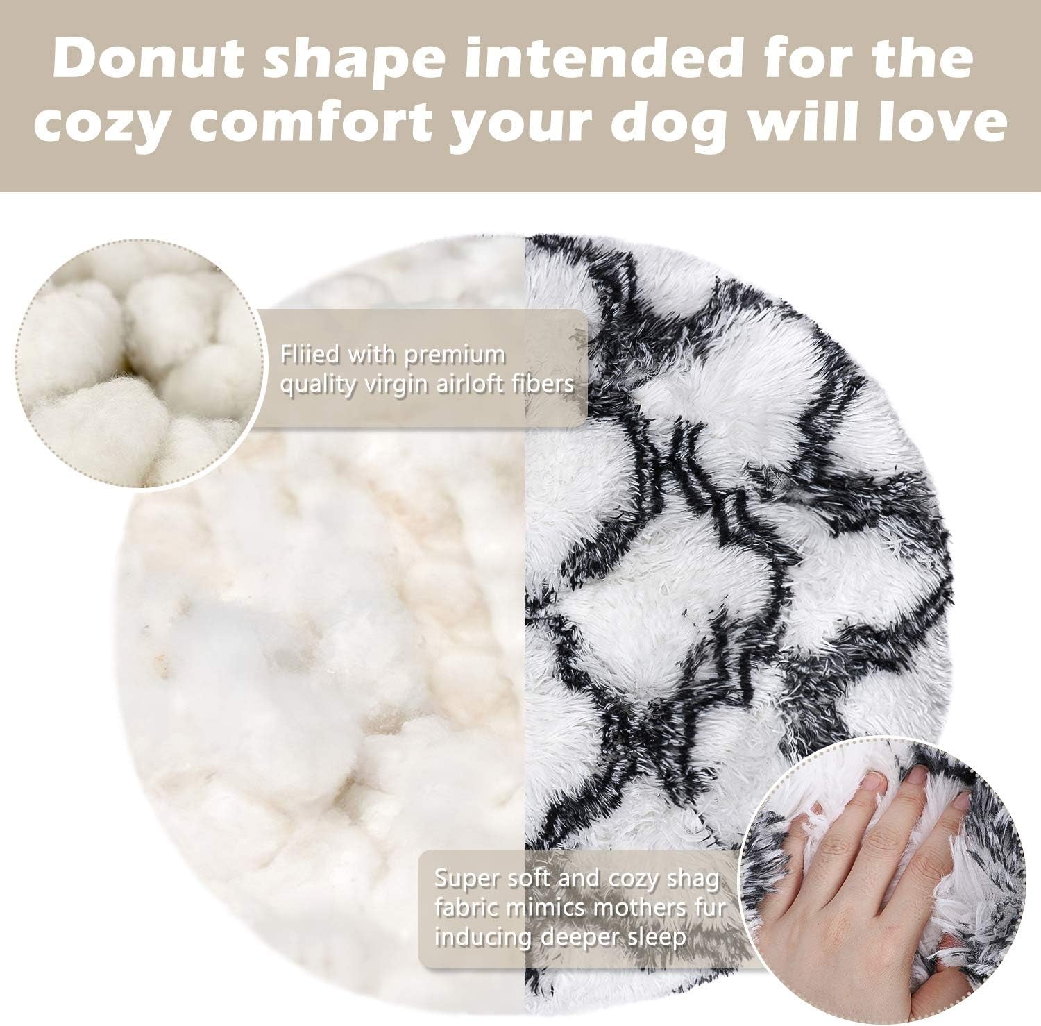 INVENHO Medium Dog Bed for Large Medium Small Dogs, Rectangle Washable Dog Bed, Orthopedic Dog Bed, Soft Calming Sleeping Puppy Bed Durable Pet Cuddler with Anti-Slip Bottom